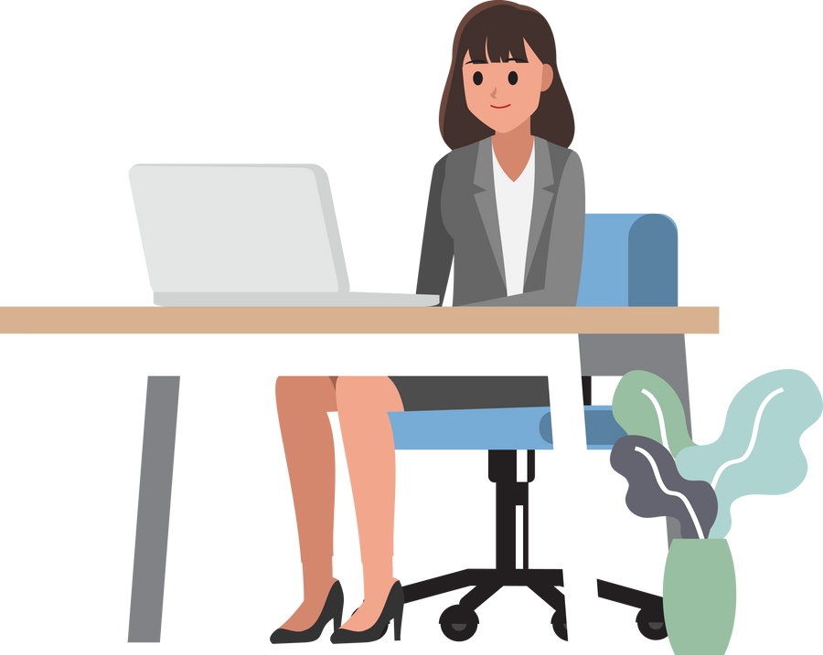 cartoon business woman  character